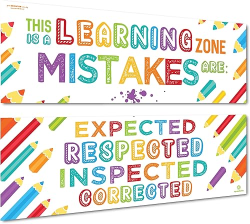 Sproutbrite Carteles para decoración de aula, zona de aprendizaje, mentalidad de crecimiento educativa, motivacional e inspiradora para profesores,