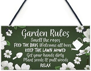 RED OCEAN Garden Sign Outdoor Novelty Hanging Plaque SummerHouse Sign Garden Shed Friendship Gift