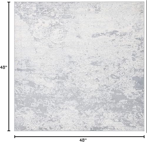 Miniatura 140 de SAFAVIEH Brentwood Collection - Alfombra de área de 9 x 12 pies, gris claro y azul, diseño abstracto moderno, no desprende pelusa y de fácil azul