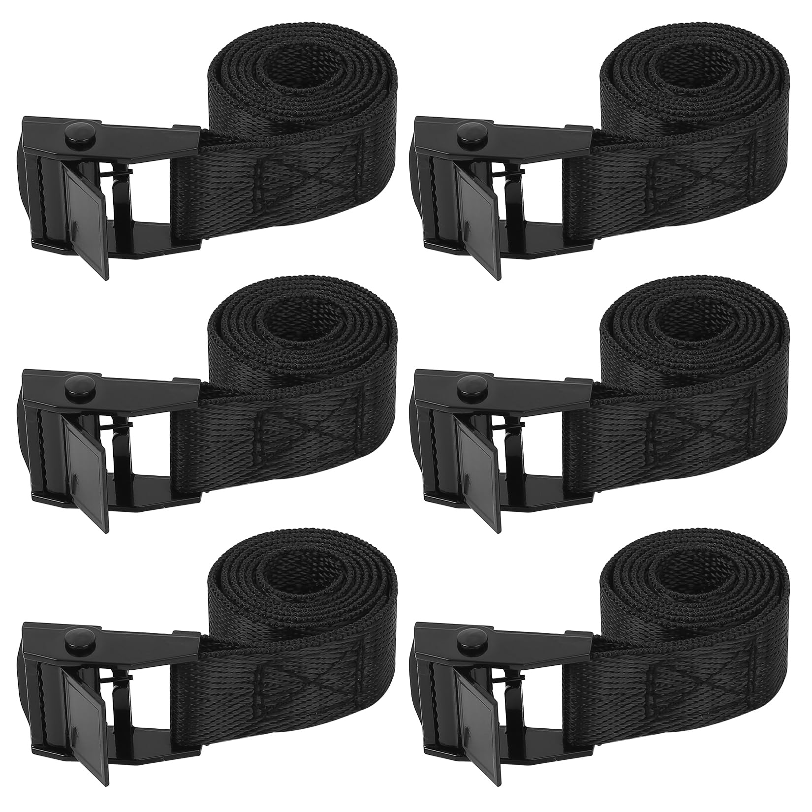 6 Pièces Sangles de Serrage Courtes 20 mm x 50 cm, Sangles d’Arrimage avec Boucle Métallique, Sangles Réglables pour Porte-Vélo, Moto, Bagages, Transport et Fixation