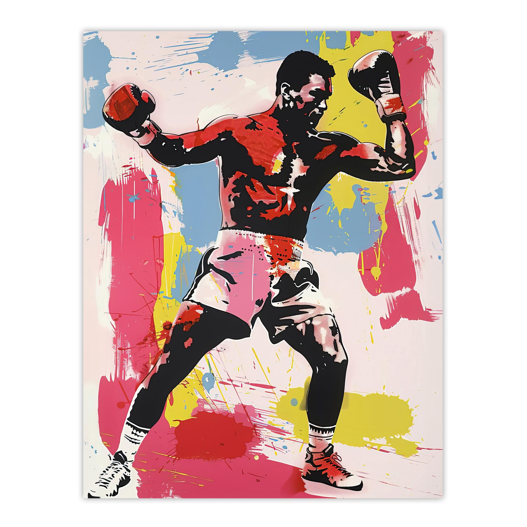 Póster de boxeo moderno Artery8, lámina decorativa de guantes en papel grueso de 18x24