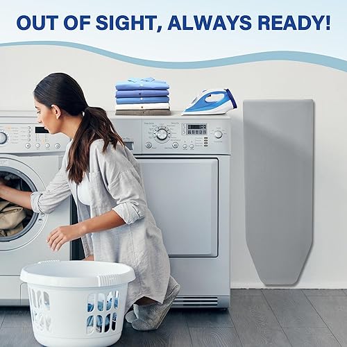 Miniatura 6 de Tabla de planchar para montar en la pared, tabla de planchar plegable, montaje en pared con funda extraíble, plegable, compacta, plegable, para