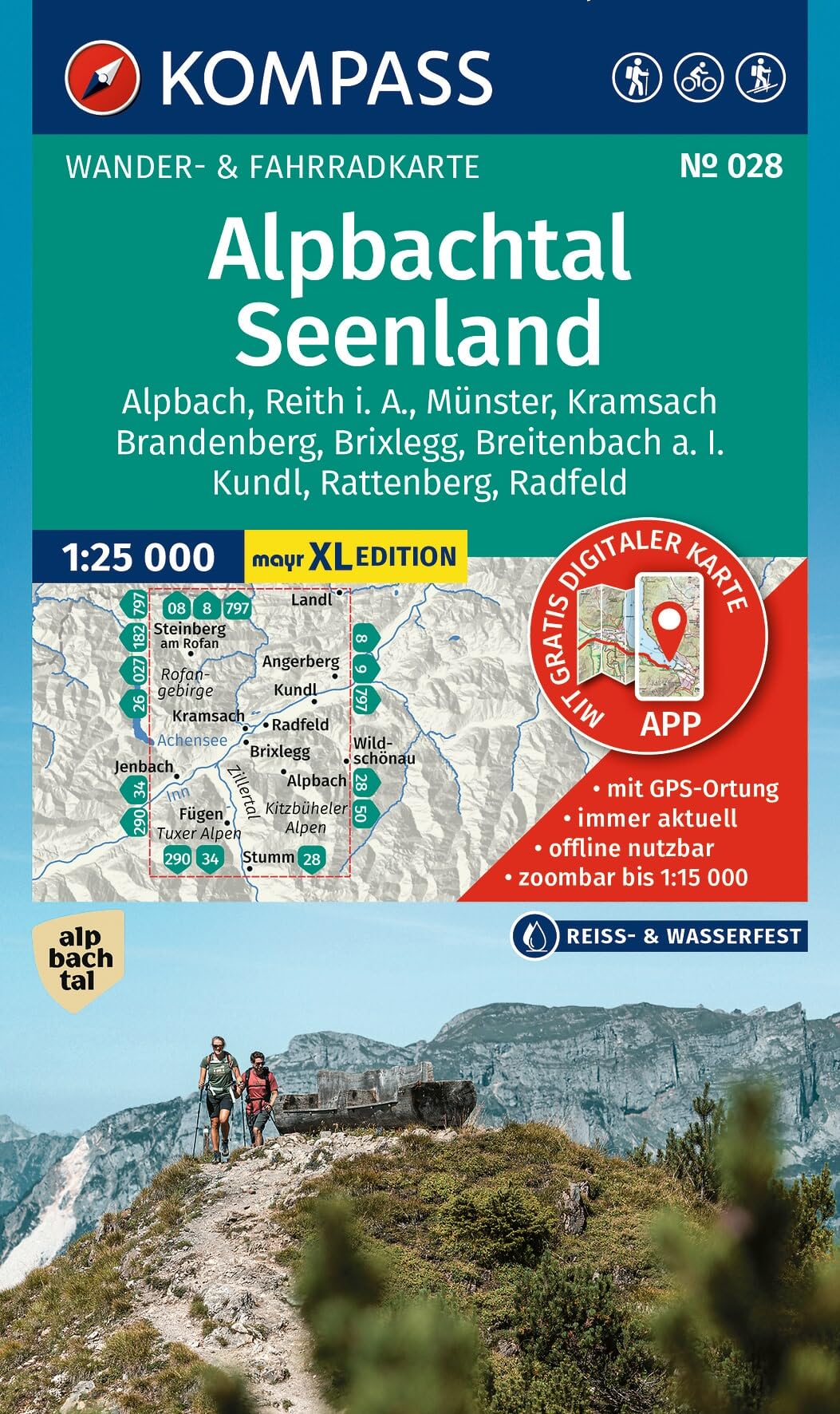 KOMPASS Wanderkarte 028 Alpbachtal, Seenland 1:25.000: Wander- und Fahrradkarte im Walter Mayr Großdruck - inklusive Offline-Verwendung in der KOMPASS-App. Wander-& Radwege. Skitouren. Langlaufen