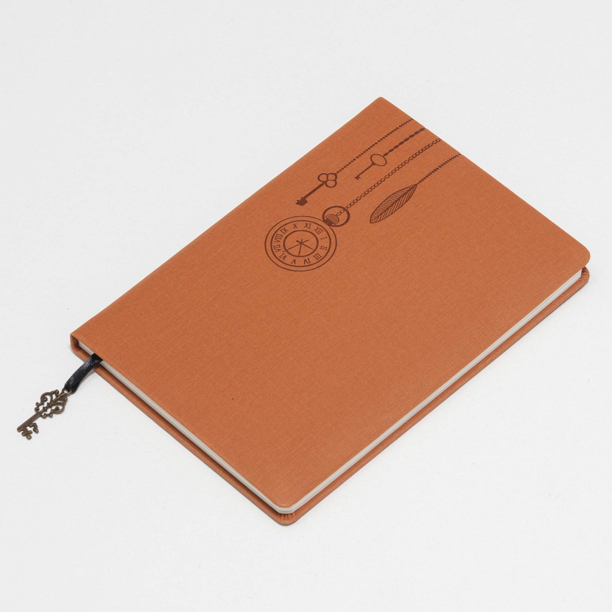 REGAL Signature A-5 PU Leather Notebook Diary, Embossed design hardcover Journal with metal bookmark,192 pages 80 gsm with 3 Colour Separator Sheets