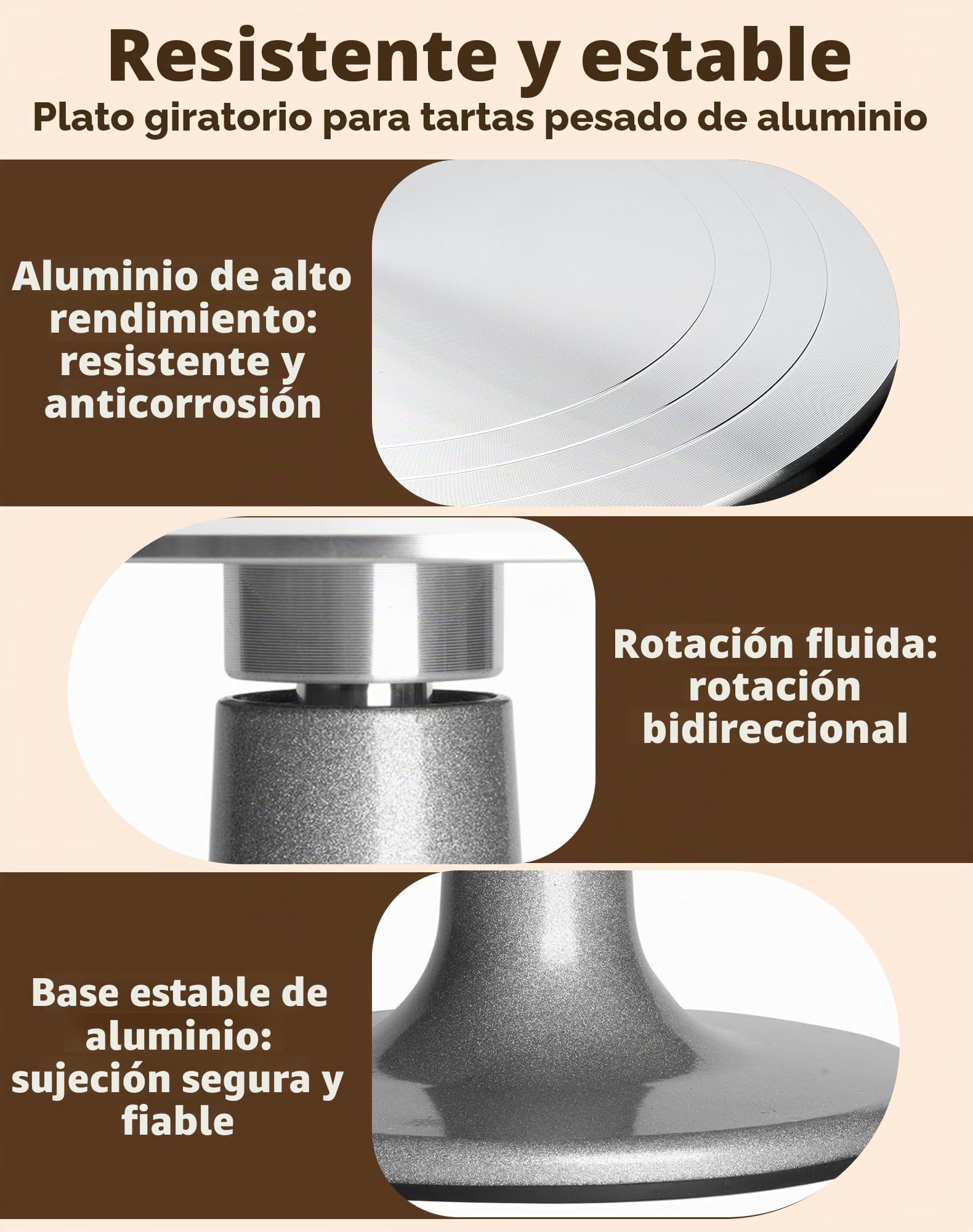 LAOYE Plato para Tartas Giratoria de 30cm de Aluminio, Plato Giratoria para Tartas con Base, Plato Giratoria para Tartas con Pie, Plato Giratoria para Tartas, Soporte para Tartas, Plato para Tartas
