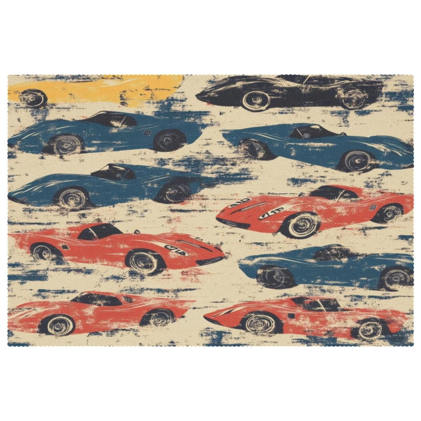 Sets de table antidérapants et résistants à la chaleur motif voiture de course lot de 6