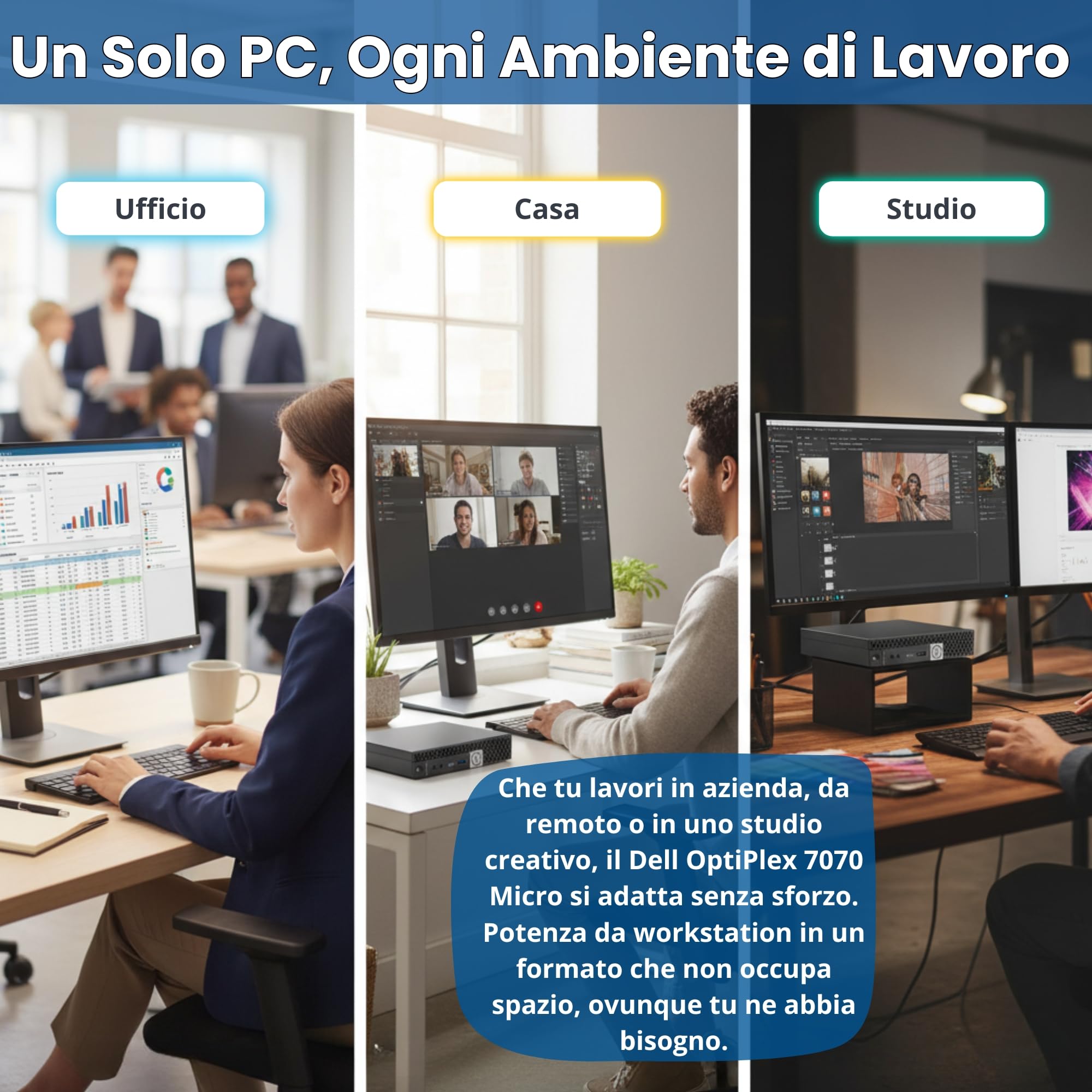 Dell OptiPlex 7070 Mini PC Compatto | Intel Core i9-9900 8 Core 16 Thread Turbo 5.0GHz | 16GB DDR4 | SSD NVMe 512GB | DisplayPort HDMI 4 USB | Windows 11 Pro | Ricondizionato | Garanzia 36 Mesi