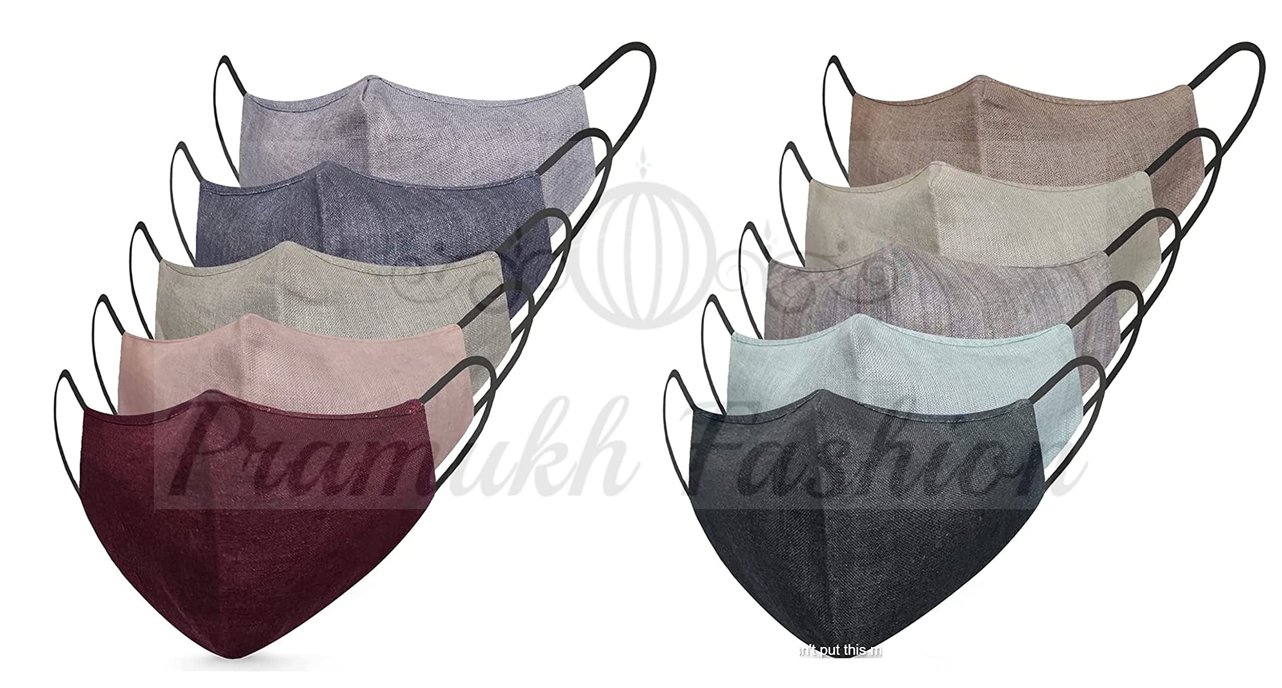 Hari Enterprise Premium Reusable and Washable 2 Layer Linen Cotton Face Mask for Men and Women for Outdoor Protection from Pollution and Dust Paack Of-10