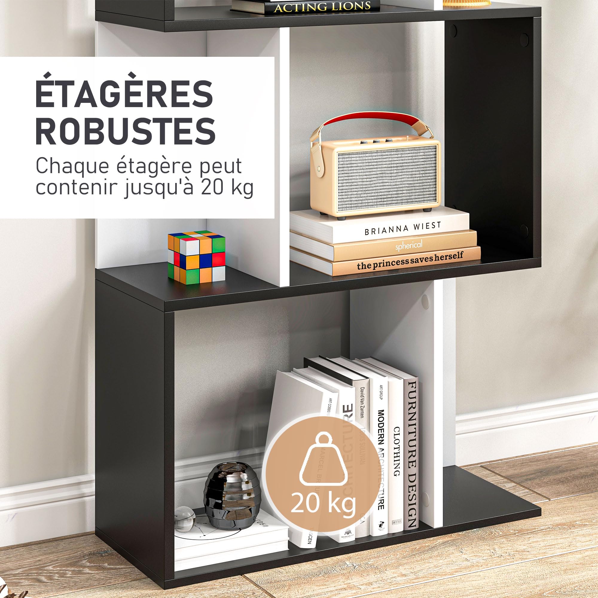 Houten kubus opbergplank - 3-laags organizer met