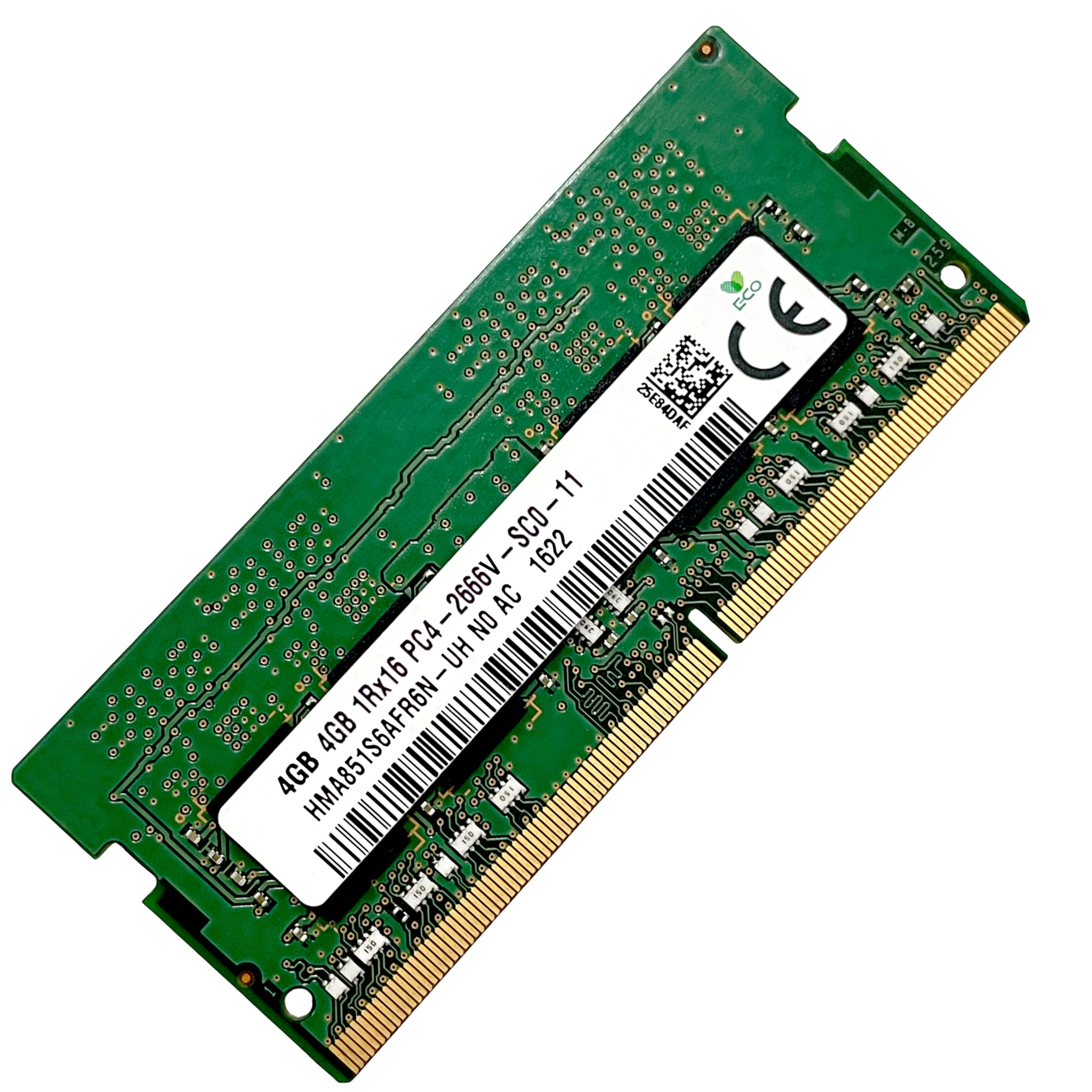 Memoria RAM 4GB DDR4 2666MHz PC4-2666V non ECC Unbuffered 1.2V 1Rx16 Single Rank 260 Pin Modulo SODIMM per Computer Laptop Notebook PC ad alte prestazioni 51CH035_2666V