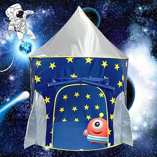Magictent - Tienda de campaña para niños en forma de cohete juguetes de naves espaciales tienda de campaña para astronautas para niños regalos