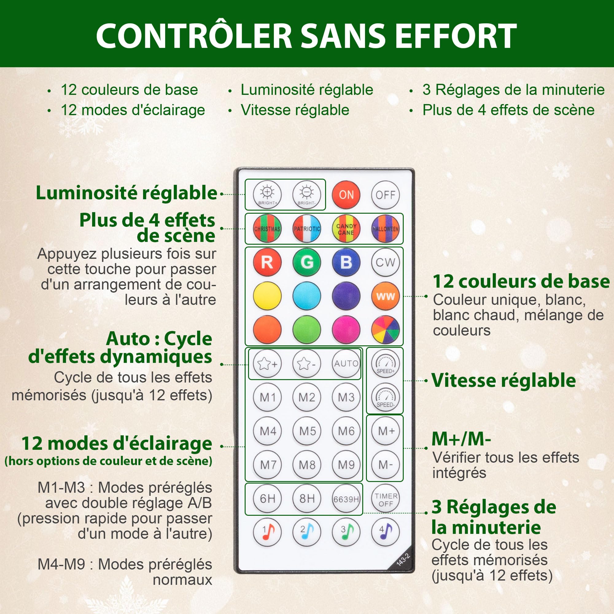 HOMCOM Sapin de Noël Artificiel 180 cm LED Synchronisées Colorées Vert