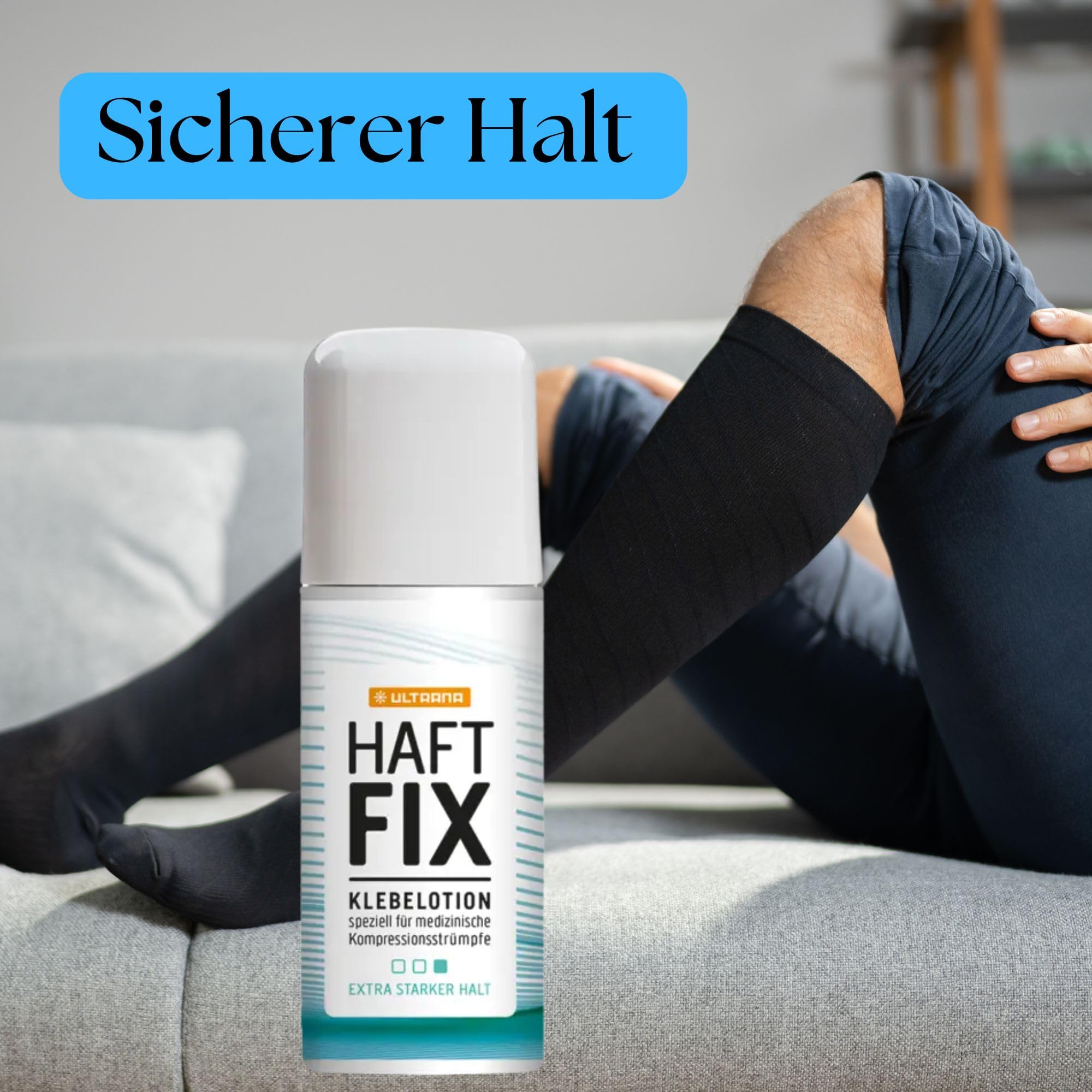 Colla per calze compressive Ofa Fix con rete per lavaggio Olanmarp - fissaggio sicuro, pH neutro, con camomilla 60 ml
