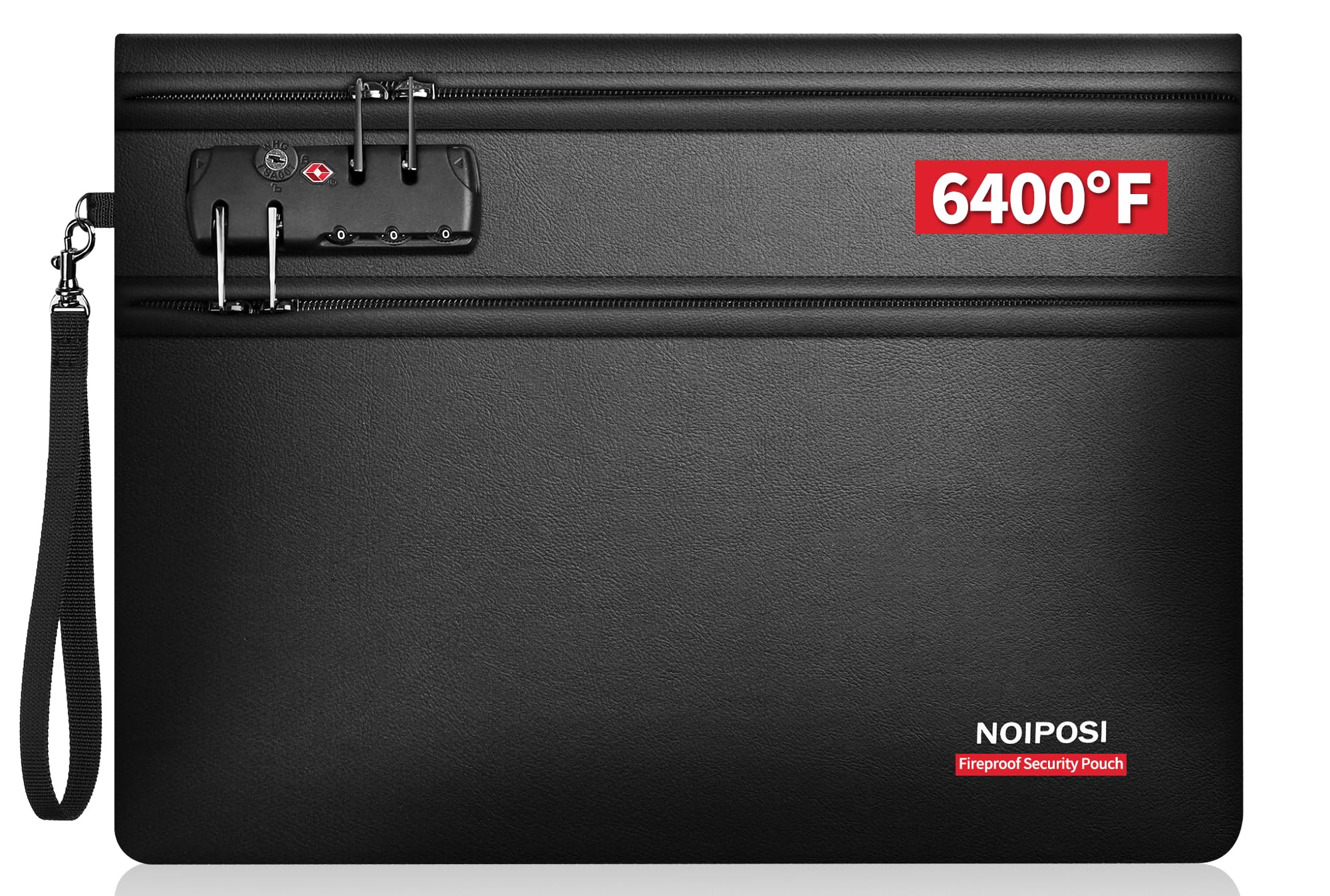 Noiposi 6400℉ Fireproof Document Bag with Lock,Dual-Zip Compartments Fireproof Money Bag for Cash and Documents,12 Layers Heat Insulated Fireproof Bag with Zipper,Protects Important Papers,Valuables-image-26