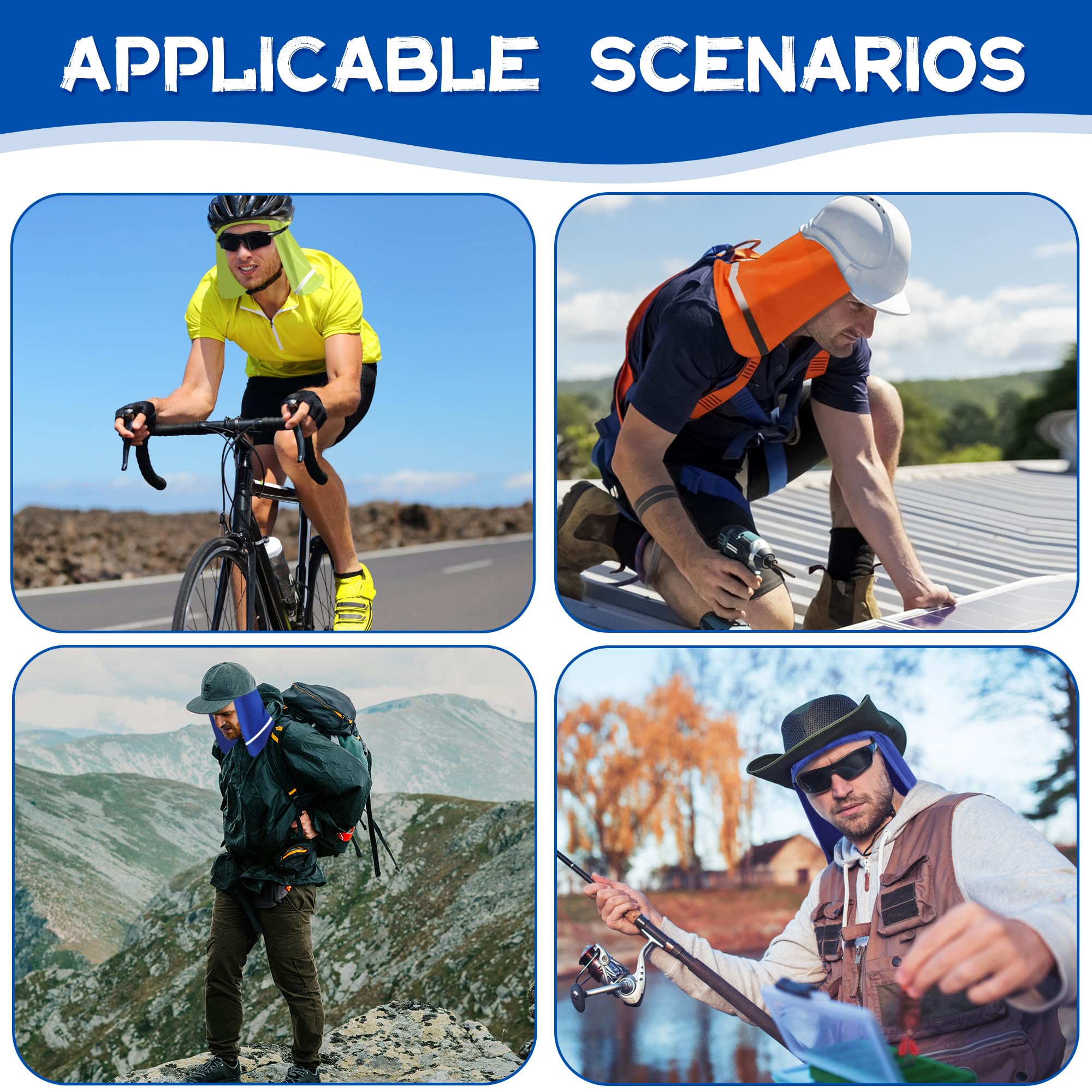 Forros de Casco Gorro de Absorber Sudor Bandana Ciclismo Hombre con Solapa de Cuello para Equitación al Aire Libre 3 Piezas
