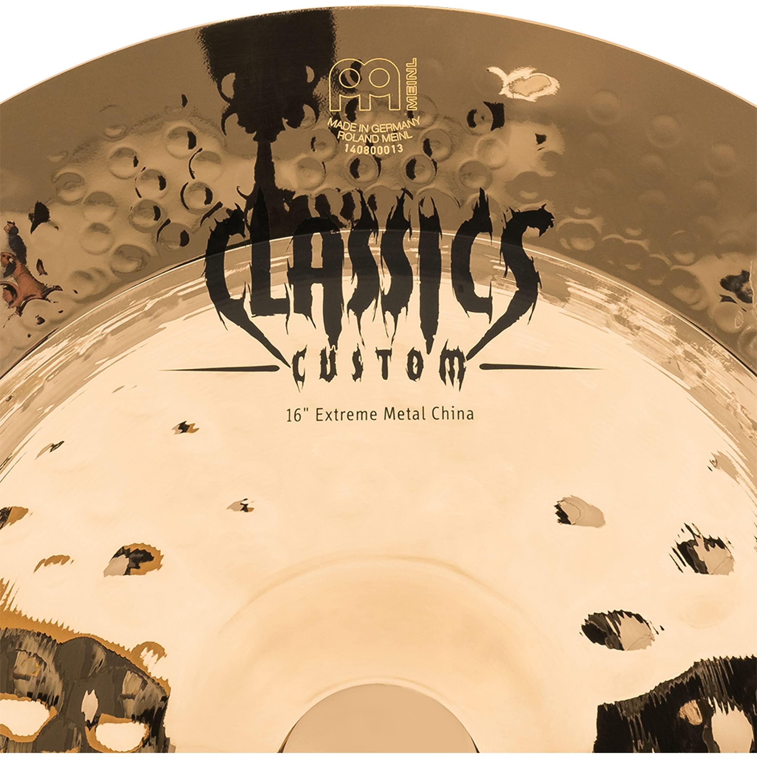 Meinl Cymbals Classics Custom Extreme Metal China — 16 Zoll (Video) Schlagzeug Becken (40,64cm) B12 Bronze, Brilliantes Finish (CC16EMCH-B)