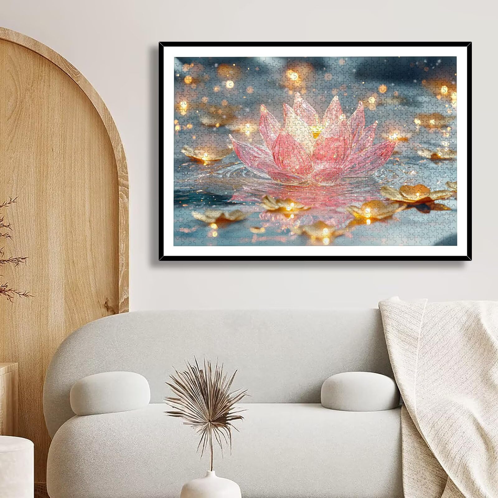Puzzle 1500 Pièces Lotus, Puzzle 1500 Pièces Adultes et Enfants, Puzzles Bois avec Une Boîte d'emballage Exquise, Jeu Éducatif Puzzles Fantaisie, Decoration Maison, Cadeau Femme, Cadeau Homme, -7371