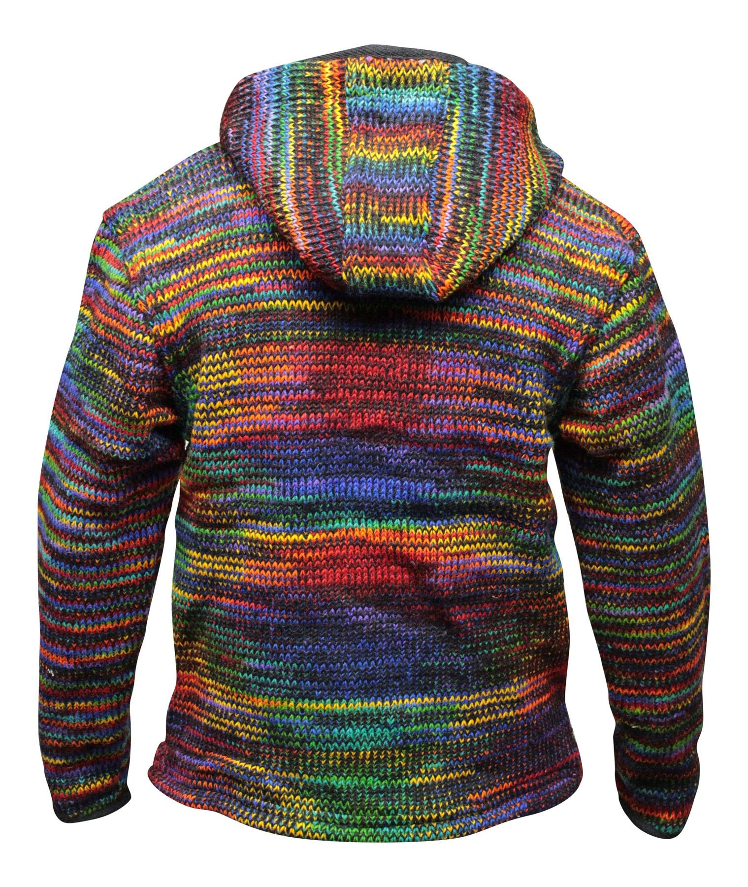 Shopoholic Fashion Giacca da Uomo in Pile Hippie di Lana Tie Dye