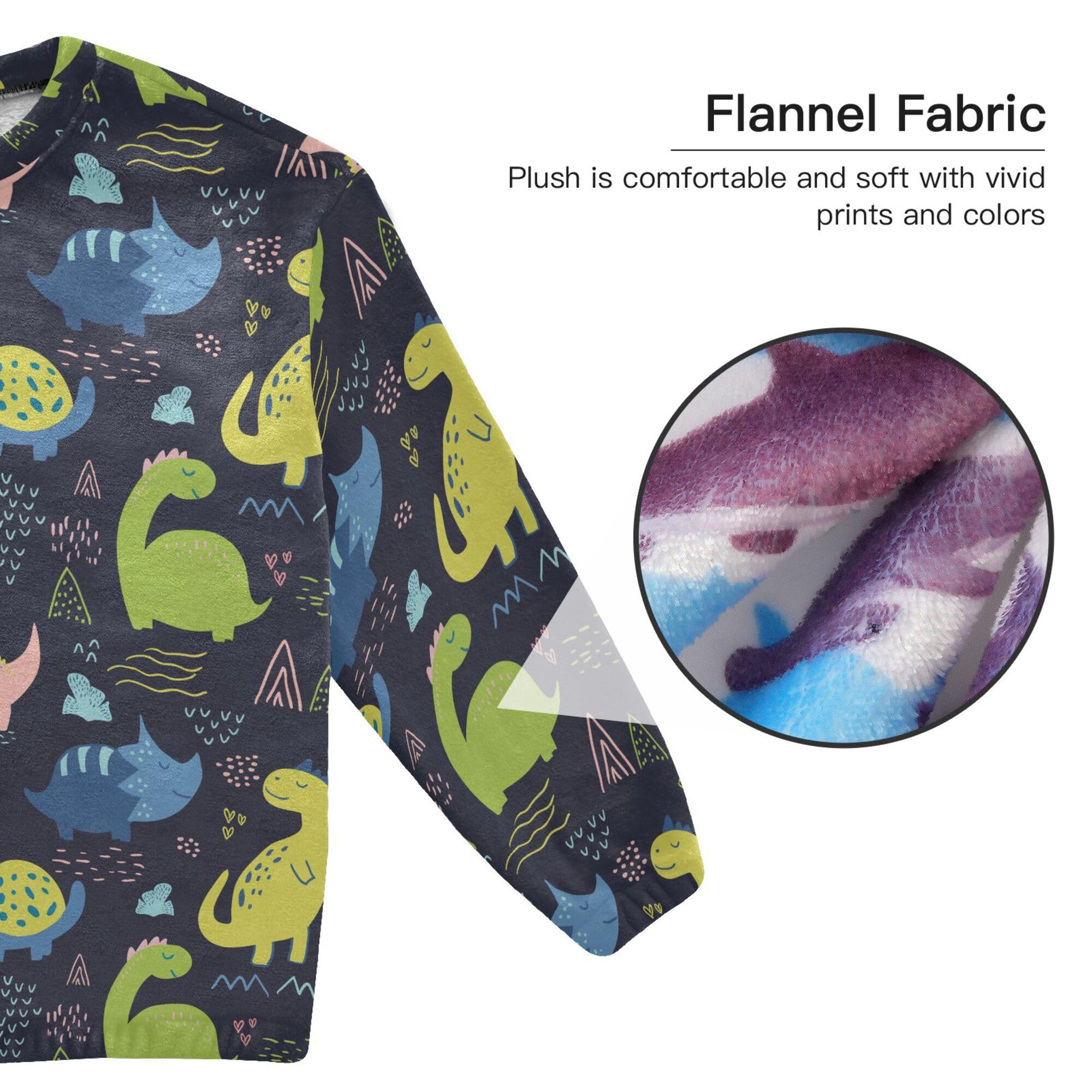 ALAZA Conjunto de pijama de forro polar para mujer, diseño de unicornio, manga larga, ropa de dormir de dos piezas, ropa de dormir térmica, pijama súper suave, talla S