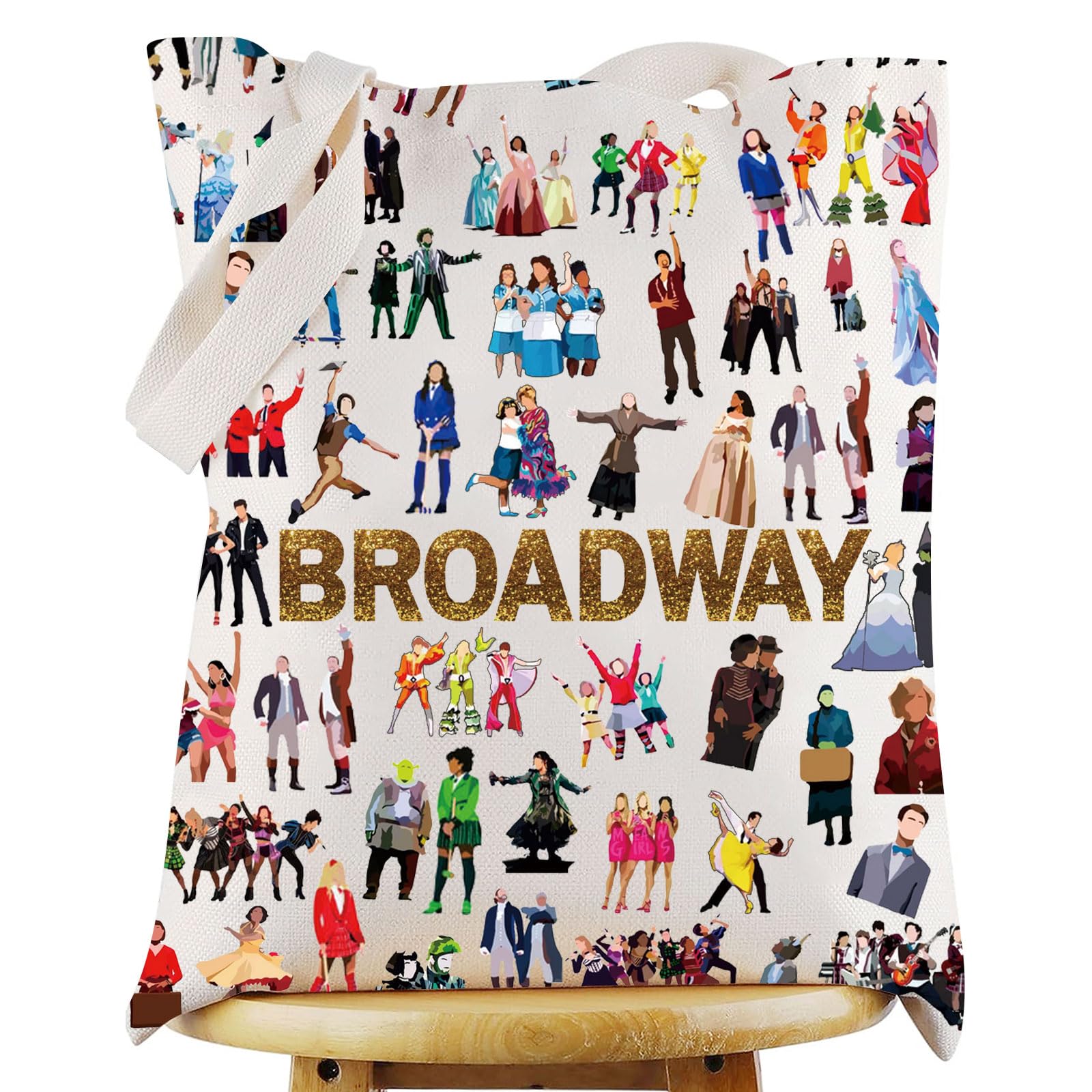 WZMPA Broadway Musical Character Tote Bag Broadway Theatre Fans Gift Broadway Musical Shoulder Bag Broadway Merchandise (Broadway 2-T)