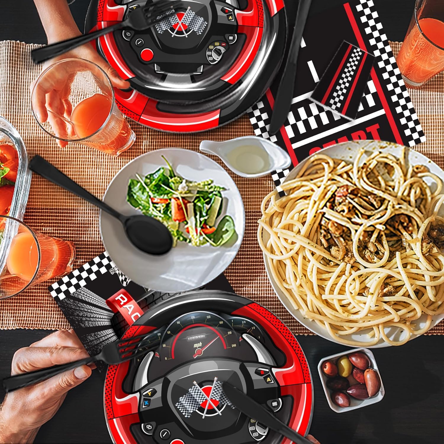 Race Car Birthday Party Supplies - Racing Cars Birthday Decorations Includes Plates, Napkins, Cups, Cutlery for Kids Boys Party, Serves 24 - Image 5
