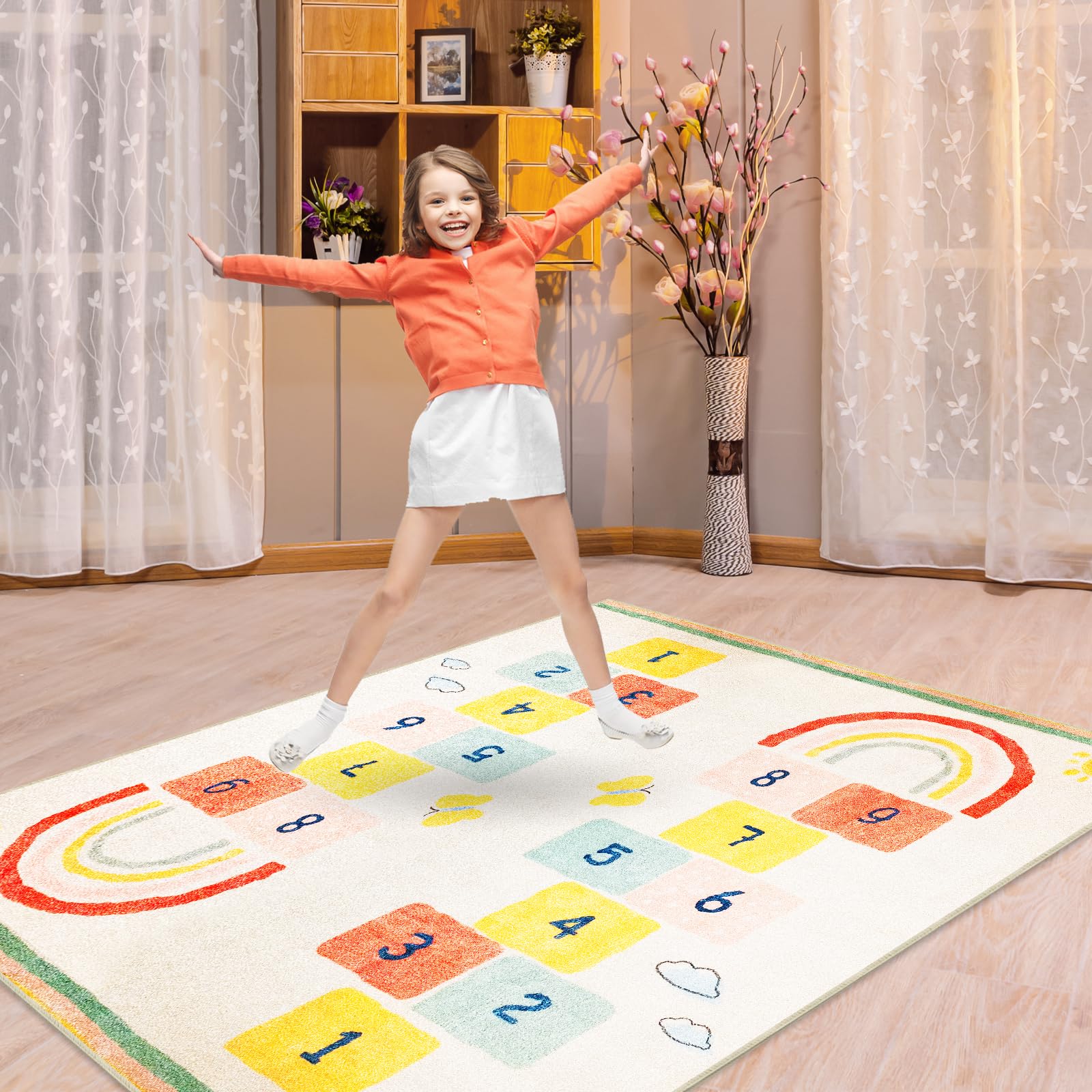Tappeti Design Rainbow Sky Hopscotch Game Rugs, Kids Bedrooms Rugs - Image 2