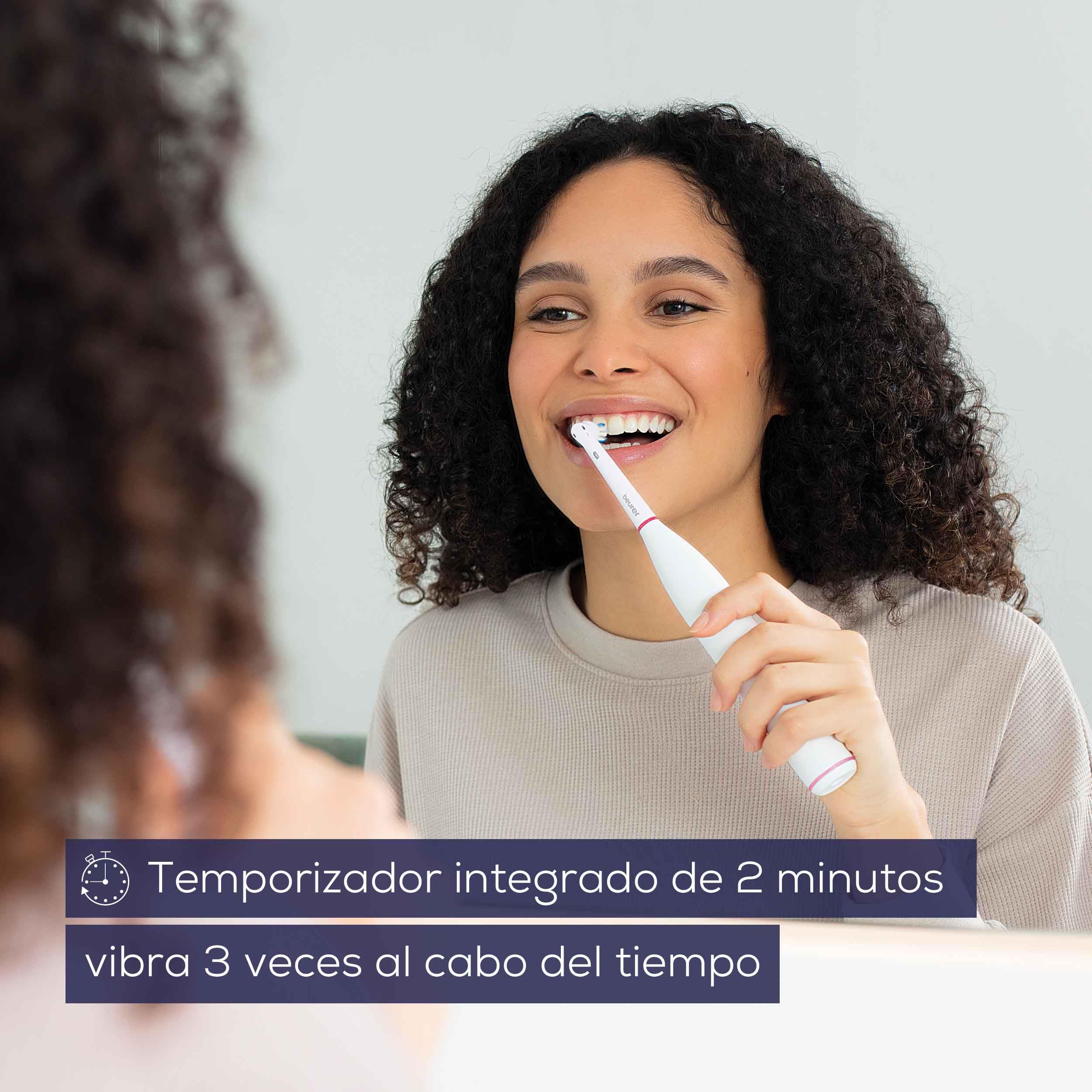 Beurer TB 30 Cepillo eléctrico, 2 programas de limpieza para el cuidado dental, tecnología de limpieza oscilante-pulsante para eliminar la placa, temporizador de 2 minutos, potente batería recargable