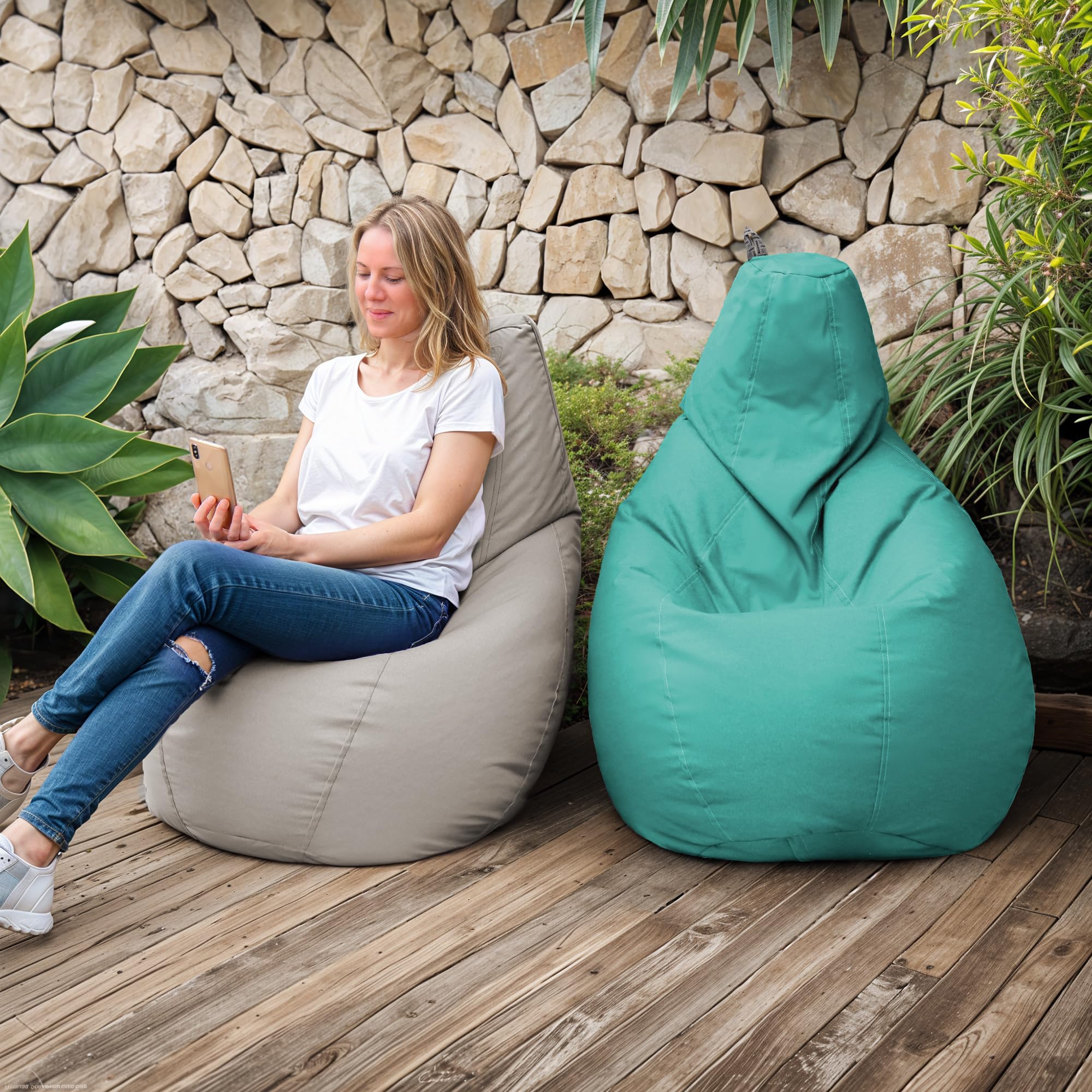 Happers Pouf Salon et Jardin Naylim Mat Turquoise XL