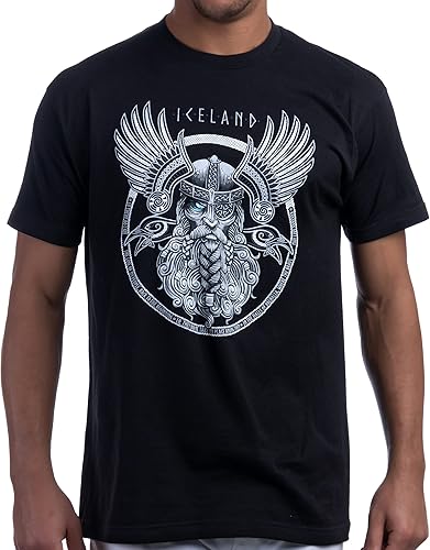 Islandia Odin Mitología nórdica islandesa Dios Reykjavik Valhalla Cuervo vikingo nórdico Thor camiseta
