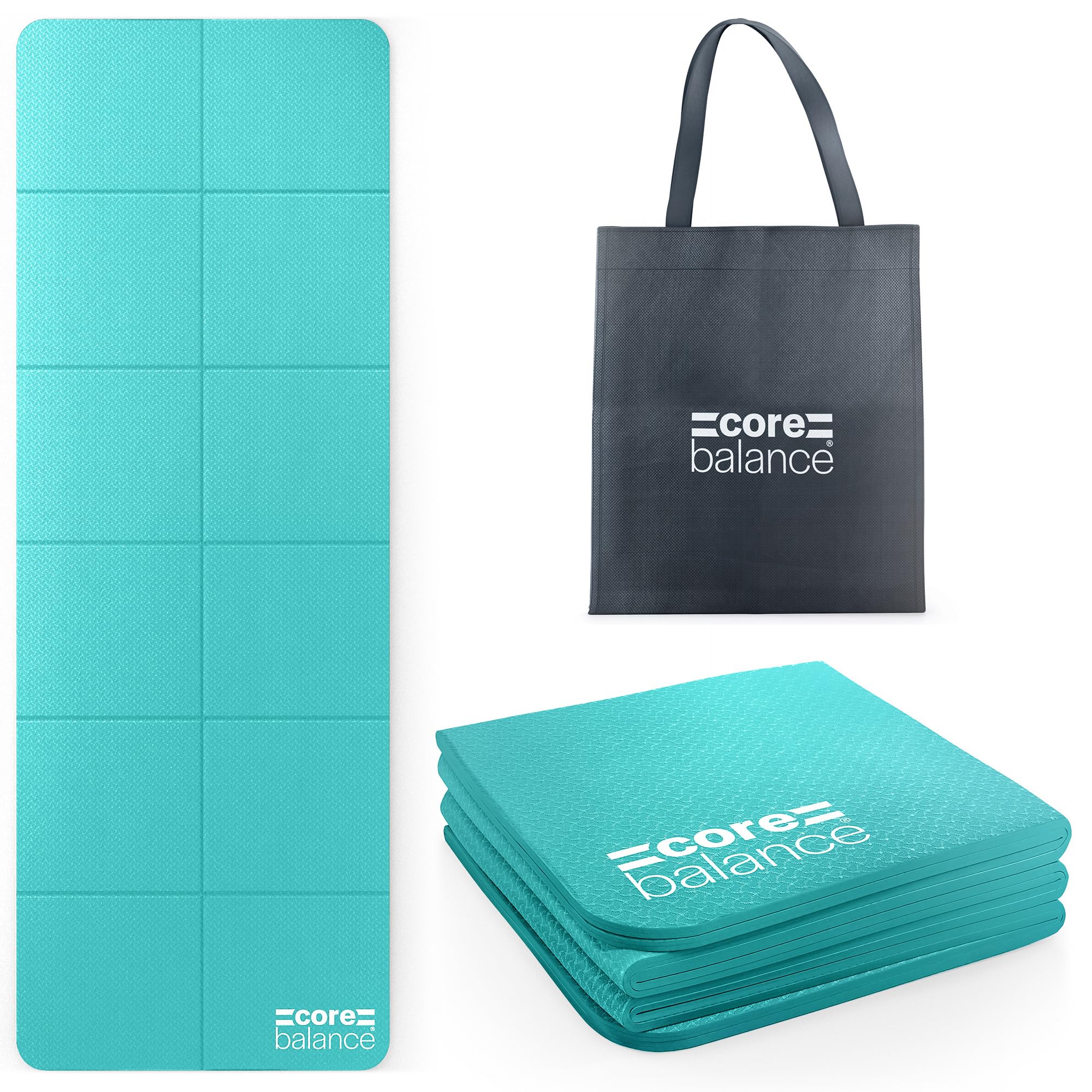 Core Balance Foldable Travel Yoga Mat, Teal