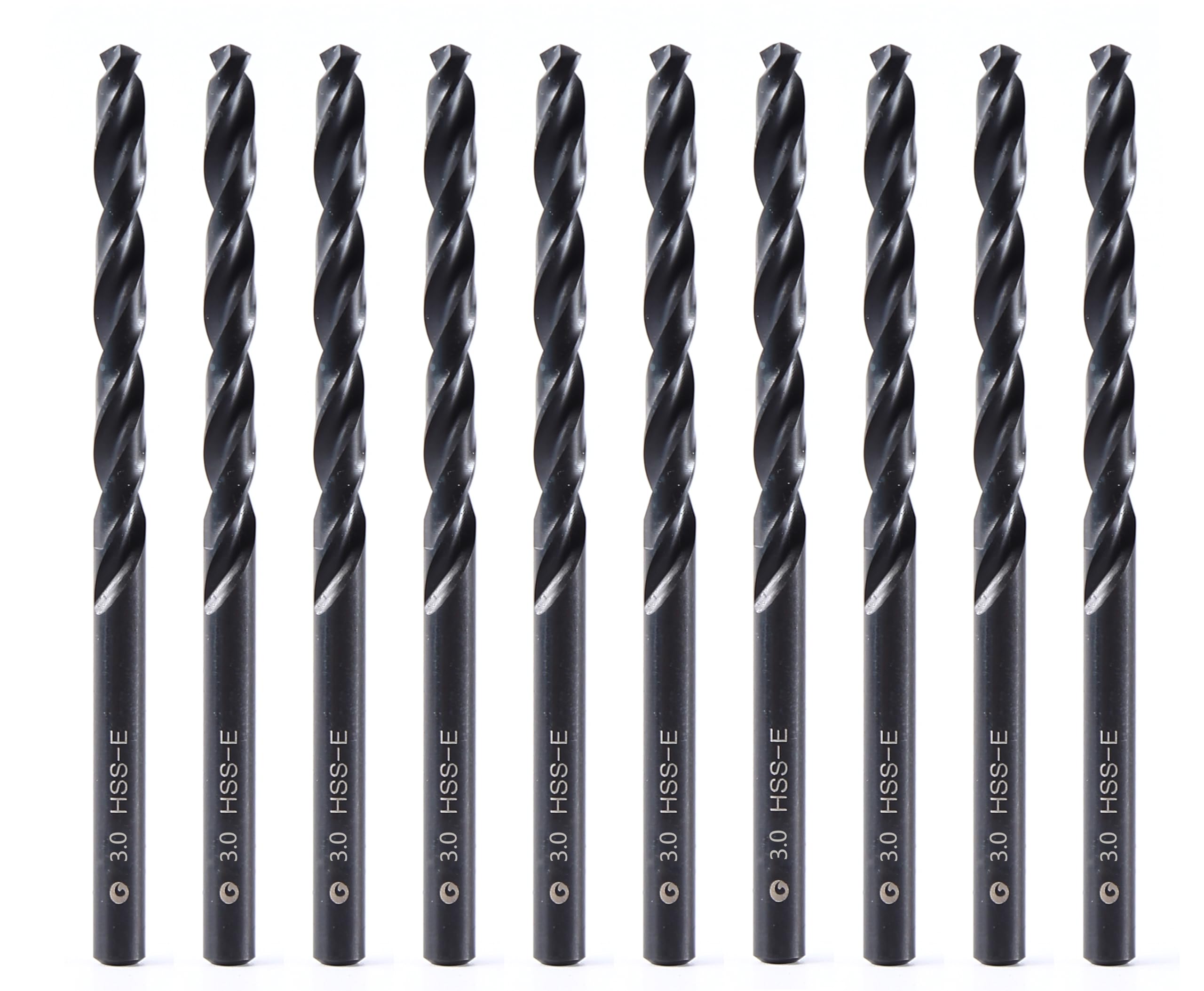 de 3,0 mm Cobalto M35 Brocas de espiral, acero de alta velocidad, juego de 10 unidades, aptas para acero, hierro fundido y otros metales (3,0 mm)