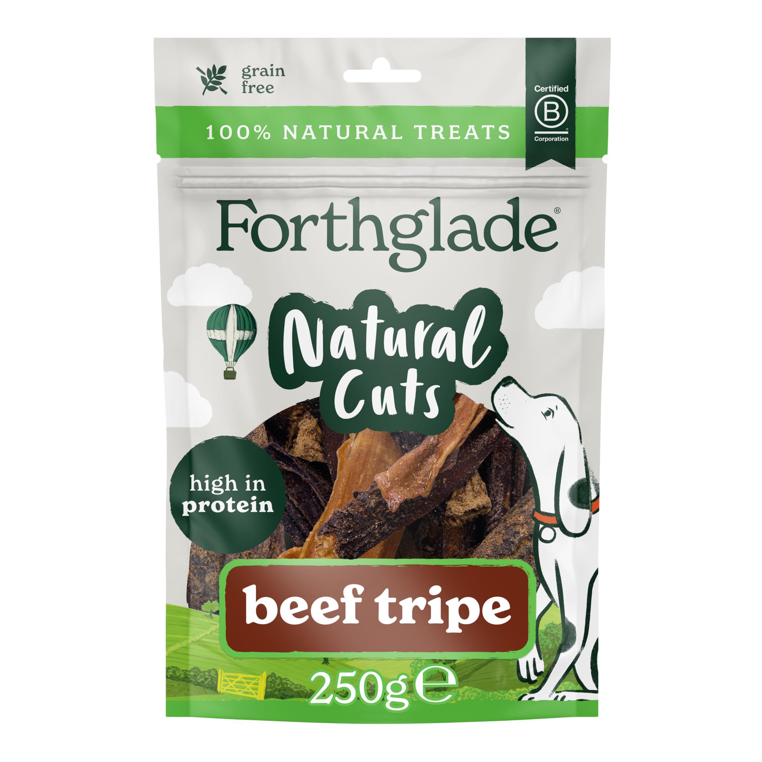 Forthglade Meaty Dog Treats, 100% Natural Cuts, Beef Tripe (250g)