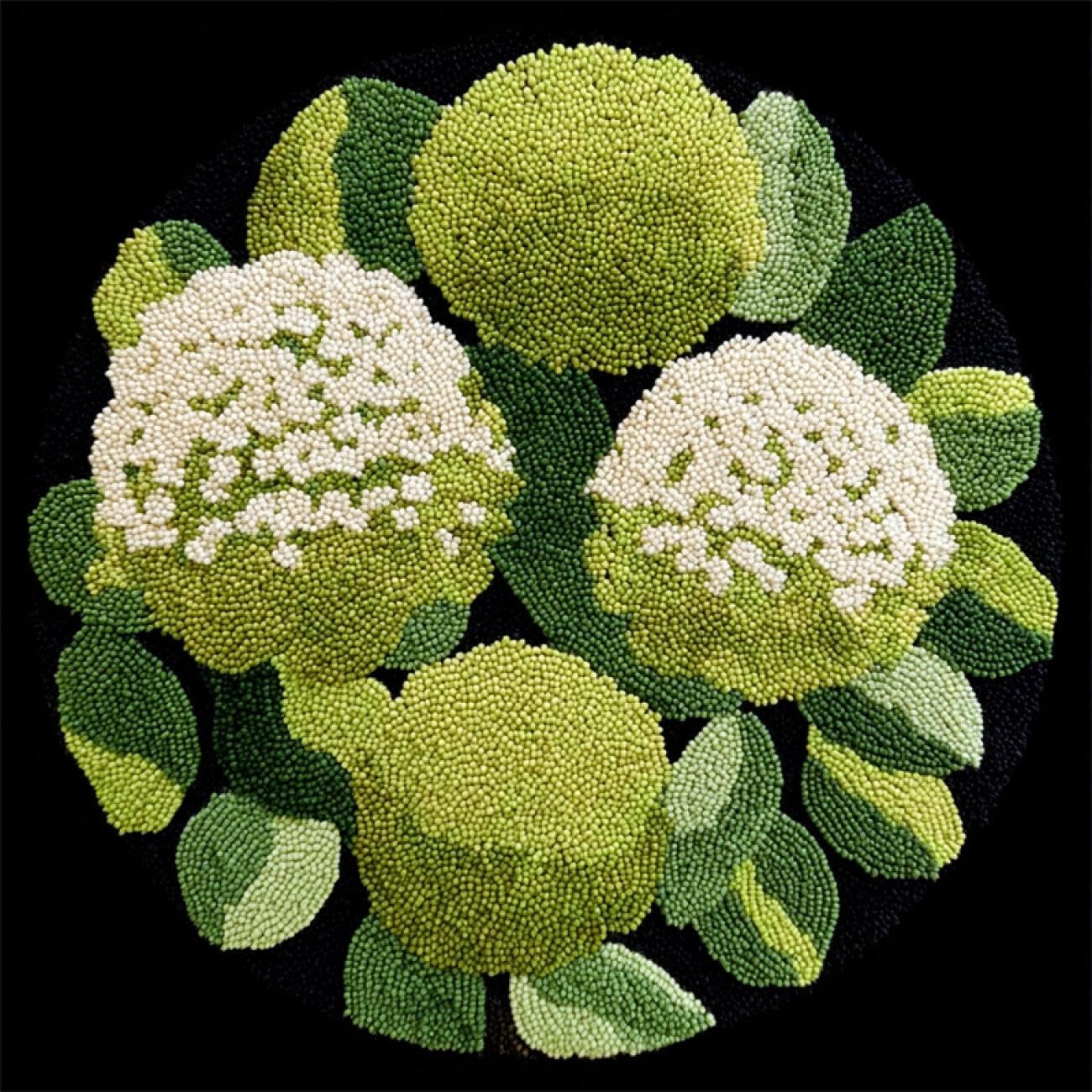 Kitquiver Rug Making Kit for Adults Fantasy Hydrangea 60x60cm