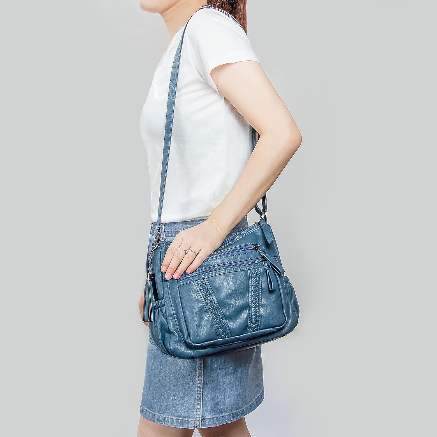 VOLGANIK ROCK Crossbody Bag for Women with Tassel Ladies Soft PU leather Purses and Handbag Pocketbooks - Image 2