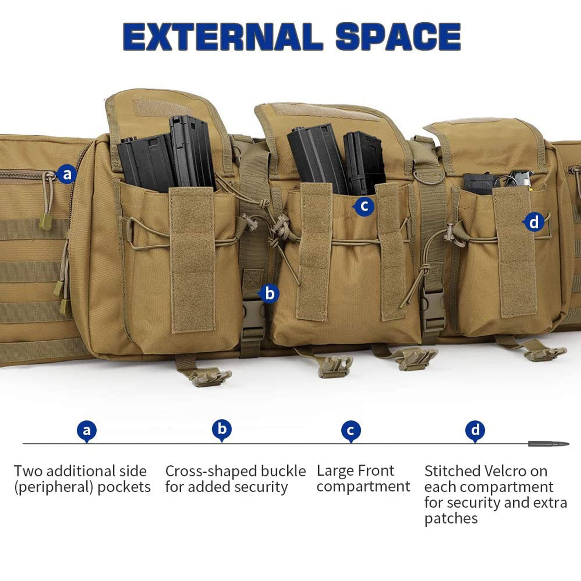 Estuche Blando para Rifle, Bolsa Doble para Rifles, Mochila de Rifle Táctico Estuche de Transporte para Pistola Estuche de Escopeta Suave Estuche de Airsoft Bolsa de Pistola
