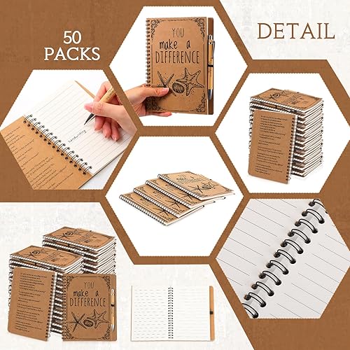 Miniatura 3 de Colarr Regalos de agradecimiento, cuaderno en espiral, regalos de graduación You Make a Difference, diario inspirador de estrellas de mar con