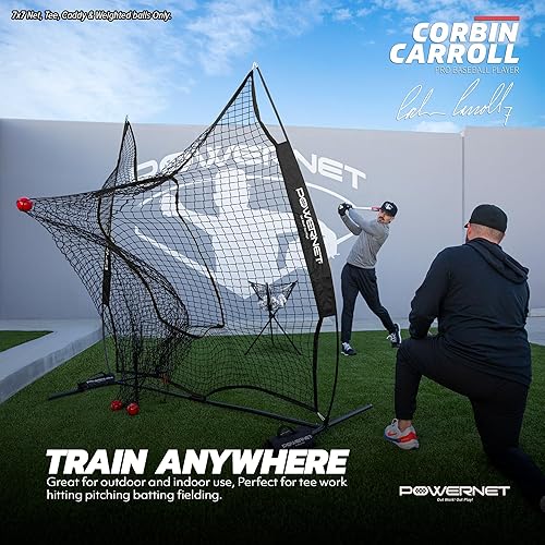 Miniatura 3 de PowerNet DLX - Juego de 6 piezas para béisbol y sóftbol, paquete de red de práctica de 7 x 7 pulgadas con zona de golpe, organizador de pelota + 3
