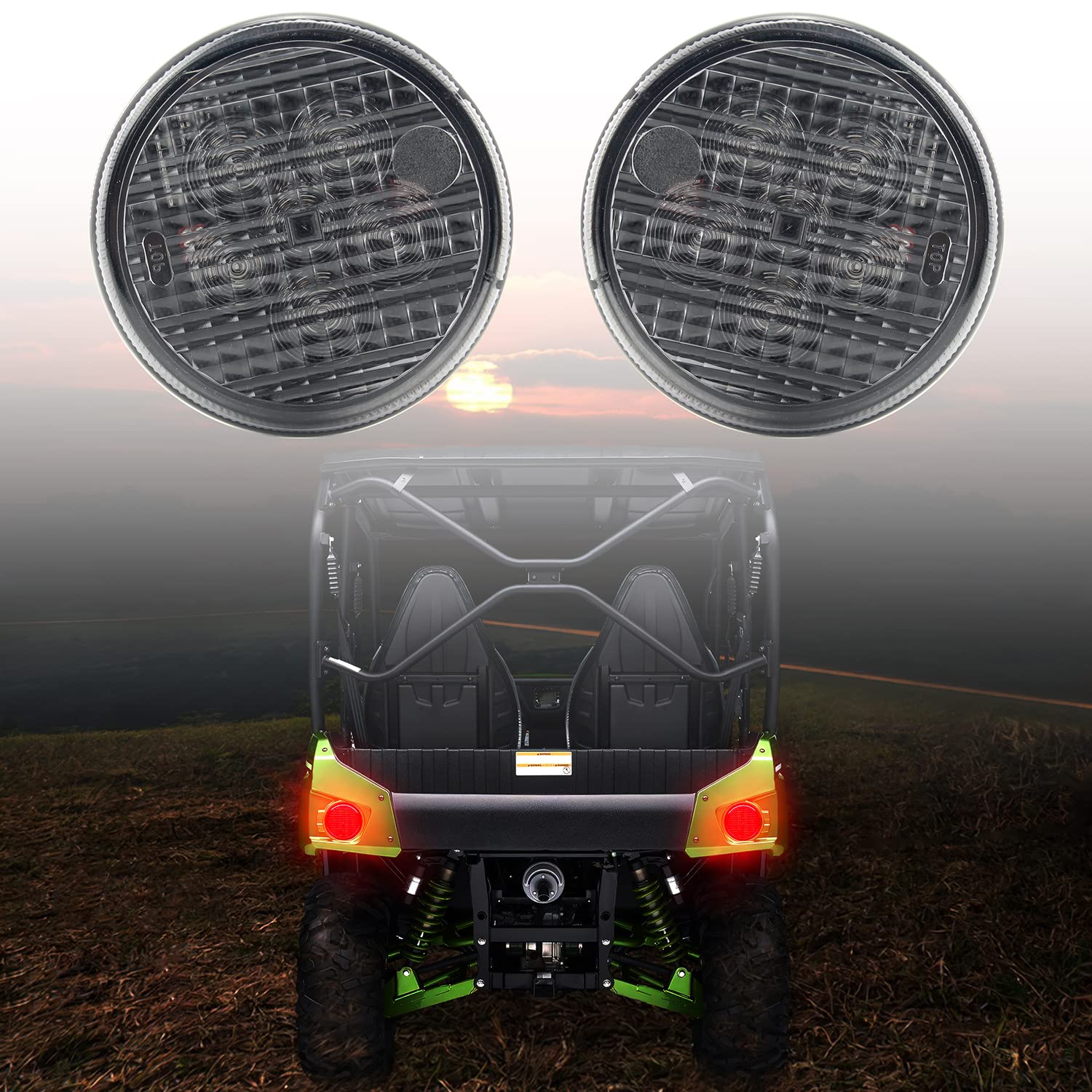 Pair LED Tail Light Rear Lamp Replacement For Kawasaki Teryx Teryx4 2012-2016 (black) …