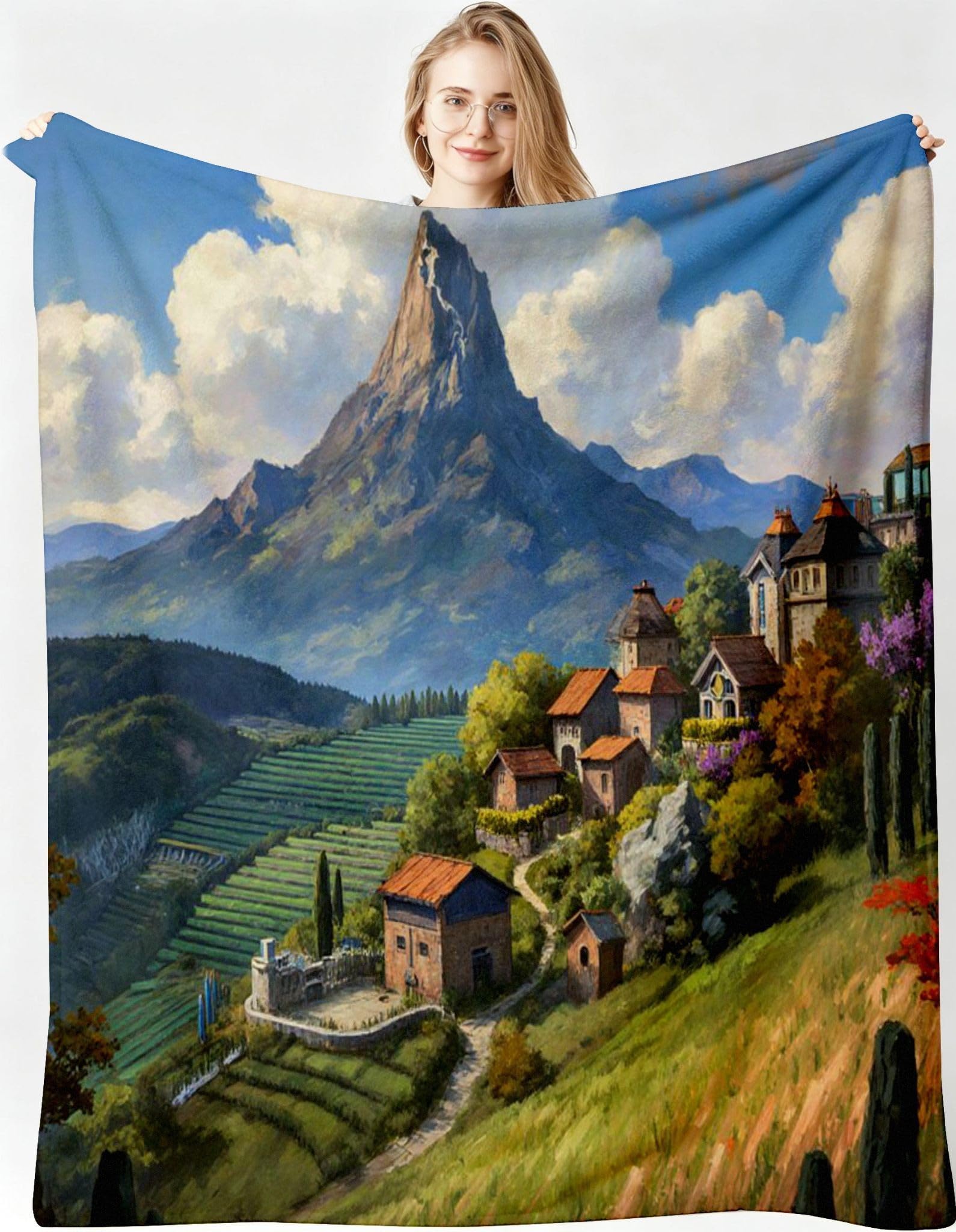 Grande Coperta Pile 220x240 cm Picco Montano per Copriletto-A81