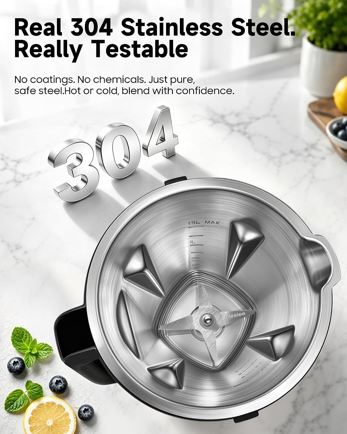 Blender with Stainless Steel Jar, Heavy Duty Blender, Charcoal