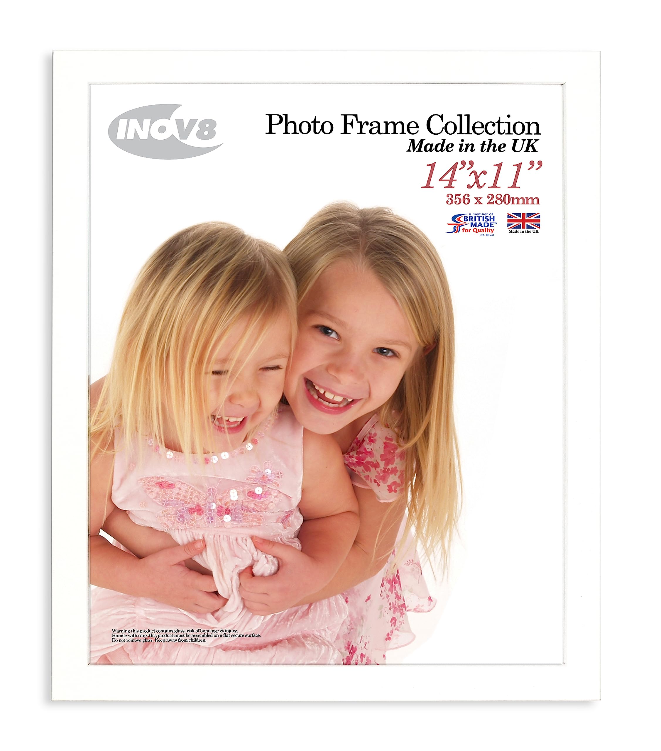 Inov8 British Made Real Wood Picture/Photo Frame 14x11" Inch(35x27cm) - Auckland 20mm Pine White