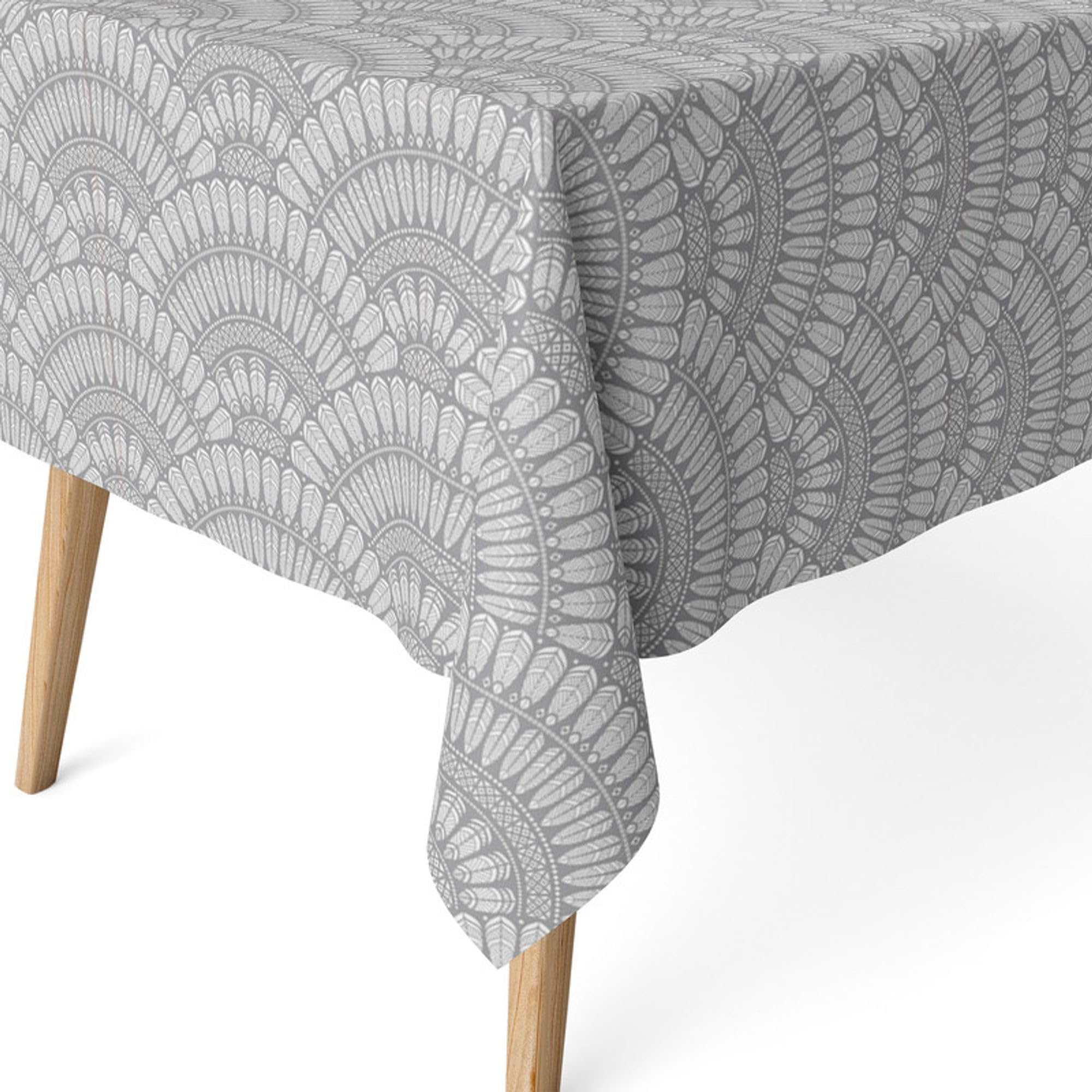 ECOMMERC3 | Stain Resistant Tablecloth for Rectangular Table Size 220 x 140 cm - Stain Resistant Extra Soft and Waterproof Tablecloth Grey