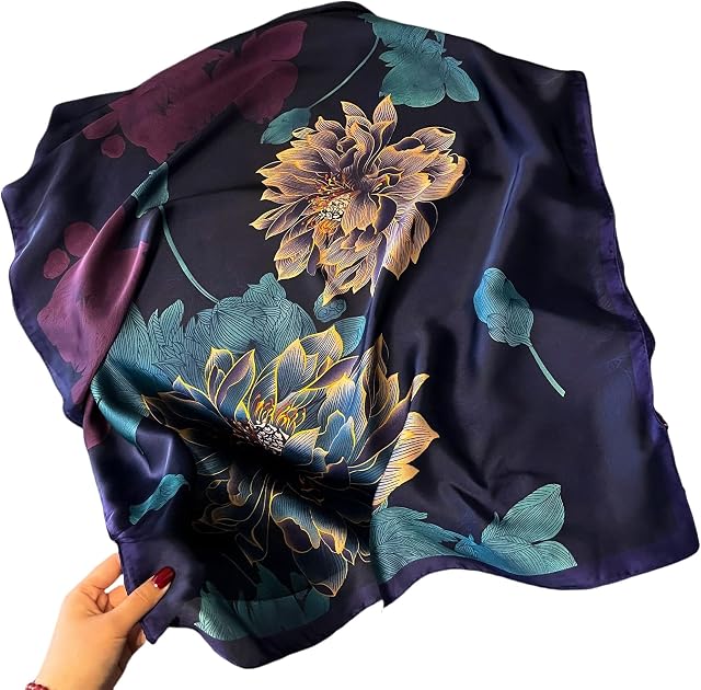 Écharpe carrée large 35" Fashion Echarpes Soie Feeling Coiffure Echarpe Hairscarf BA16