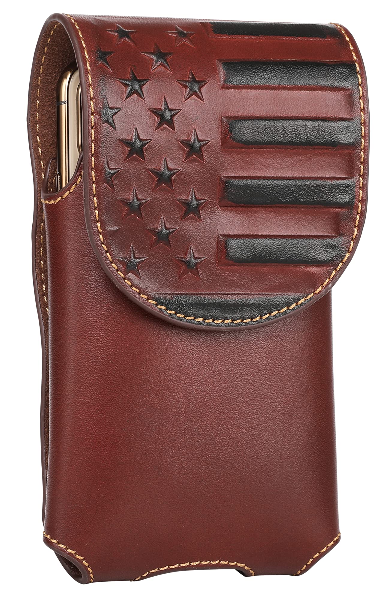 Montana West Men's Genuine Leather Phone Case Holster, Belt Clip Phone Holder, Western Style Phone Case Pouch with Magnetic Closure and Belt Loop for iPhone Samsung