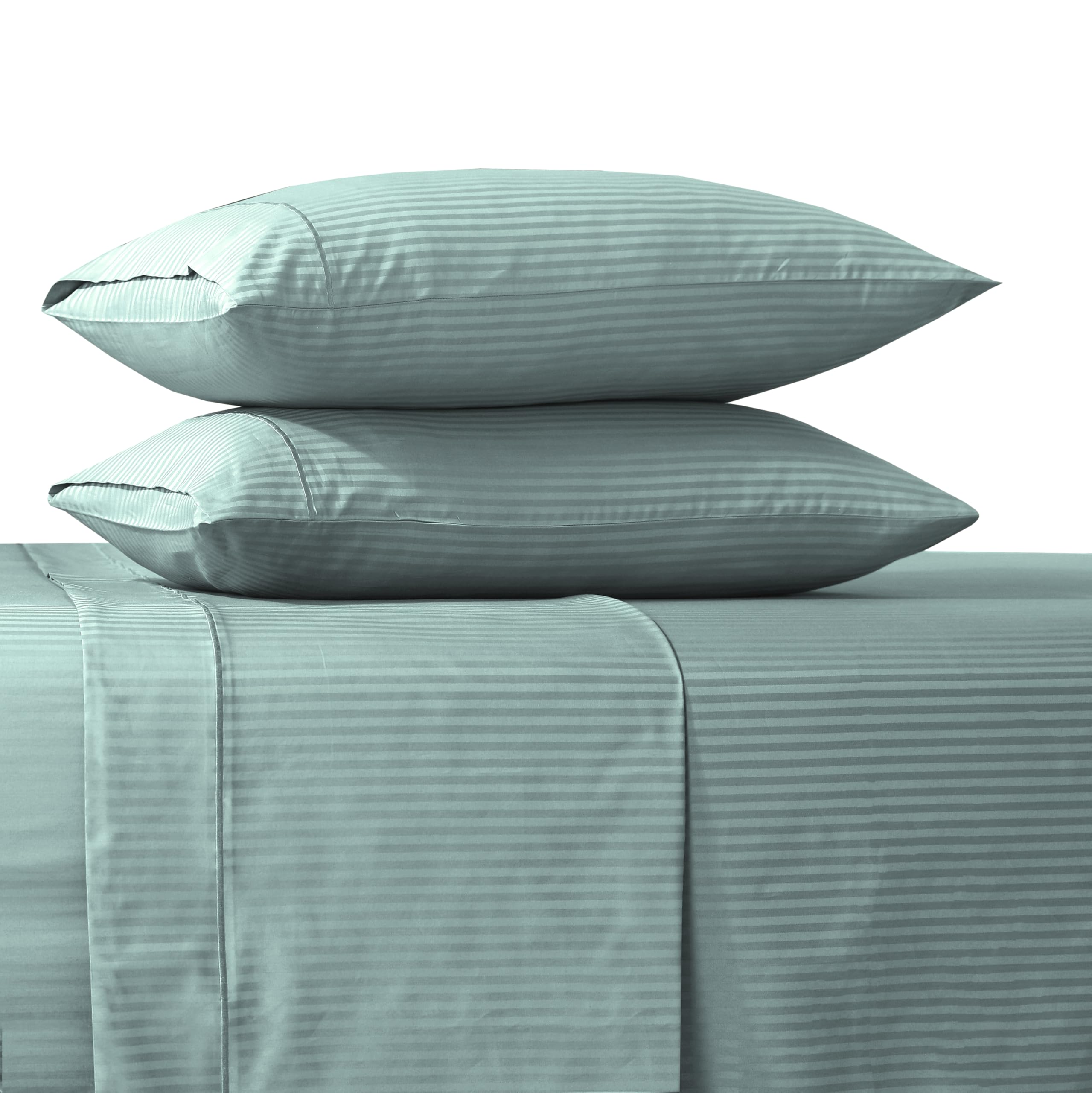 Feather & Stitch King Size Sheets 4 Piece 100% Cotton 500 Thread Count Soft Bedding Luxury Hotel Sheets with Deep Pocket Sung fit with Premium Boxer Elastic (Granite Green) - Image 2