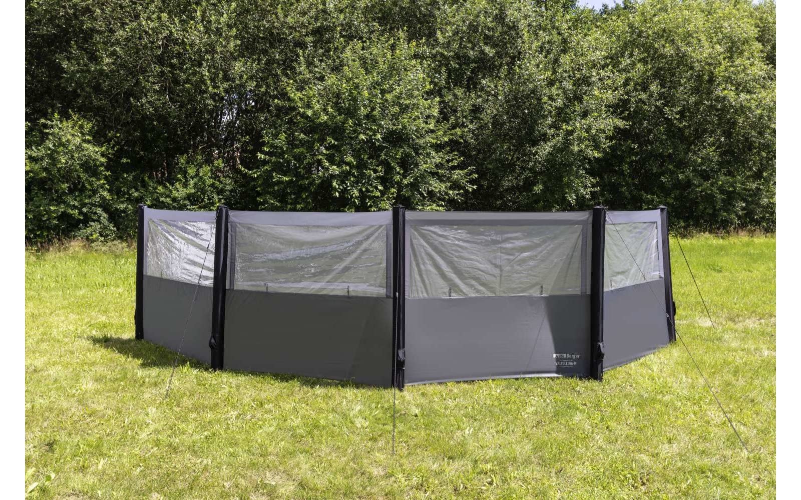 BERGER Valtellina-Air Camping Windschutz 480 x 140 cm | Sichtschutz Garten - Strand Windschutz mit Sichtfenster, Outdoor |Sichtschutz kann als Zeltplane für Picknick, Grill verwendet Werden