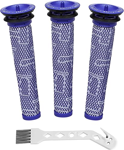 Paquete de 3 prefiltros compatibles con aspiradoras inalámbricas Dyson V6, V7, V8, DC58, DC59, DC61, DC62 Absolute Animal  Sustituye la pieza # disponible en Yaxa Peru