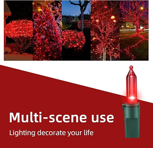 Miniatura 10 de XMASHOME Cadena de luces de alambre verde rosa de 19.6 pies, 100 luces incandescentes de Navidad (rosa, 100 luces)