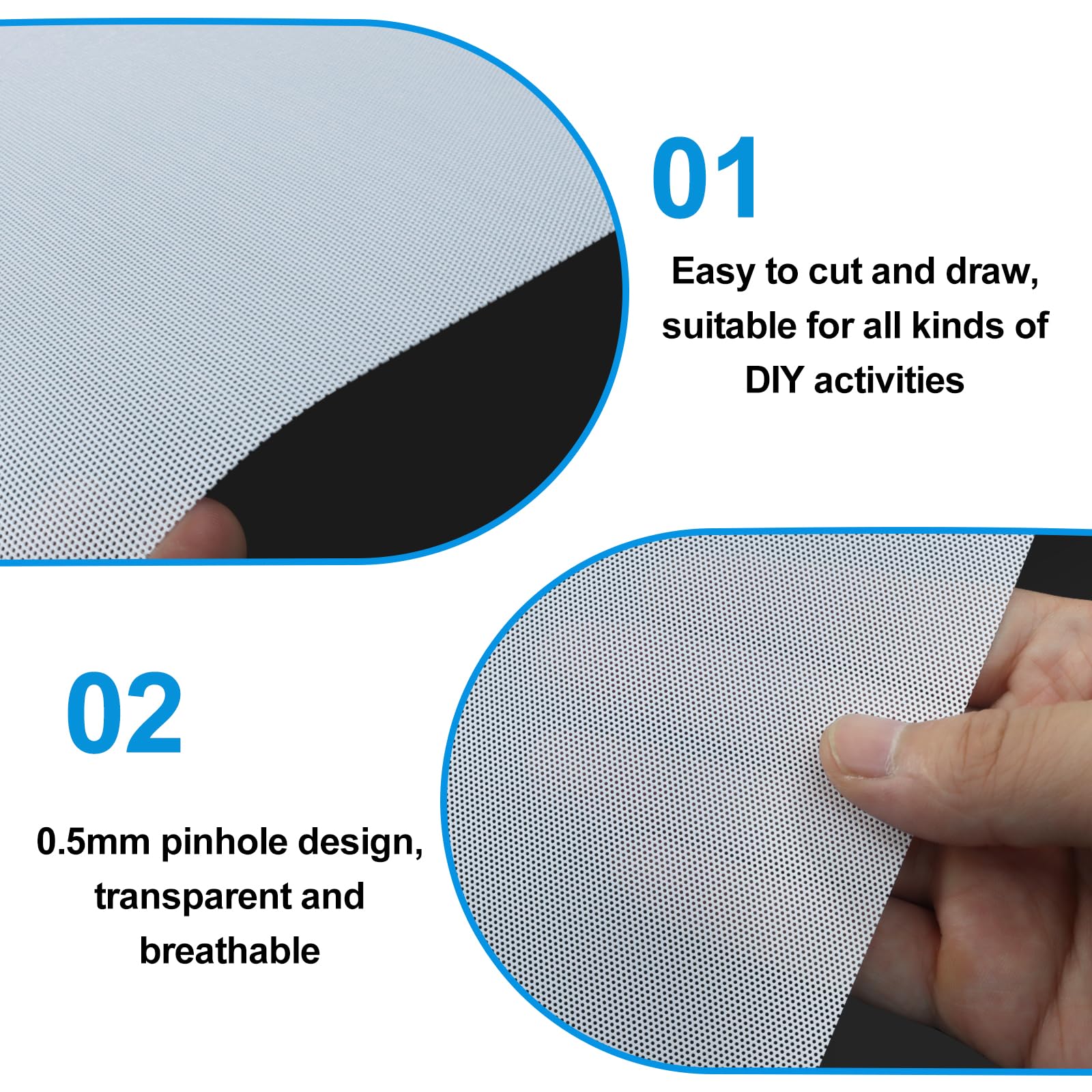 5 fogli di rete per occhi in PVC di alta qualità, 0,5 mm, per cosplay pelosi, maschere Therian e fai da te, facili da tagliare, 30 x 20 cm per disegni personalizzati