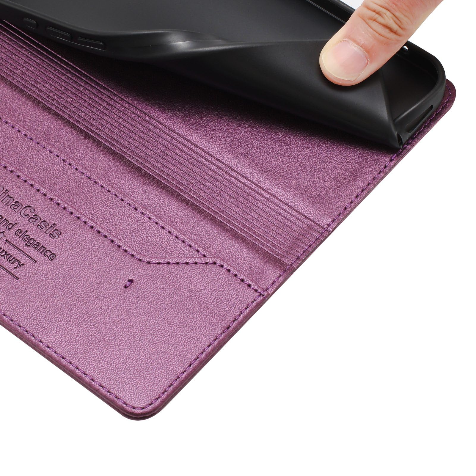 SEAHAI Cuero Funda Para Motorola Moto G34 5G / Moto G45 5G Billetera Estuche, Carcasa Con Tarjetero/Cierre Magnético/Suporte/Bloqueo RFID, Ultradelgado Cartera Flip Cover Case - Azul